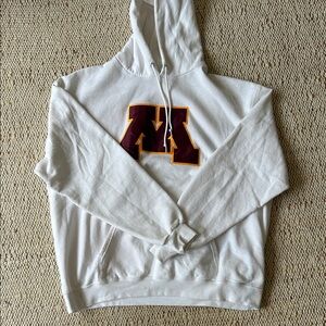 Champion White Hoodie with Maroon and Gold Accents